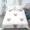 3D Koala Duvet Cover Set Microfiber Cartoon Leaves Baby Bear Australian Wildlife Themed  Bedding Set Queen Size Comforter Cover