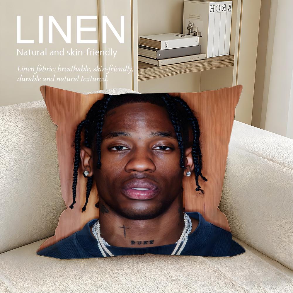 Music Travis Scott Cushion Cover Pillowcase Set Pcs X X Breathable Washable Sofa Cushion Cover