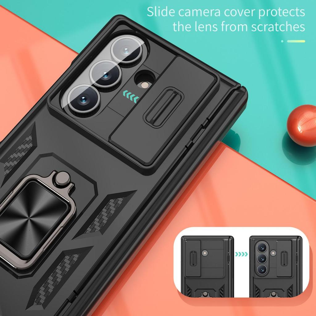 New SAM Z Fold7 Sharp Armor Hinge Ring Stand Anti-drop Folding Phone Case
