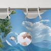 Polyester Shower Curtain - Serene Mountain Lake, Lush Greenery Design, 70X70", Machine Washable, Nature-Inspired Bath Decor
