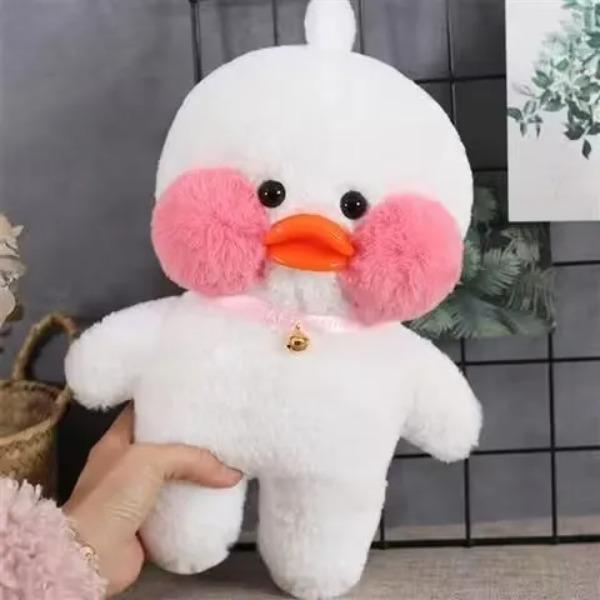 Cafe Duck 30cm Little Yellow Duck Cute Pillow Plush Toy Stuffed Doll Wearing Glasses and Clothes Cartoon Cute Toy