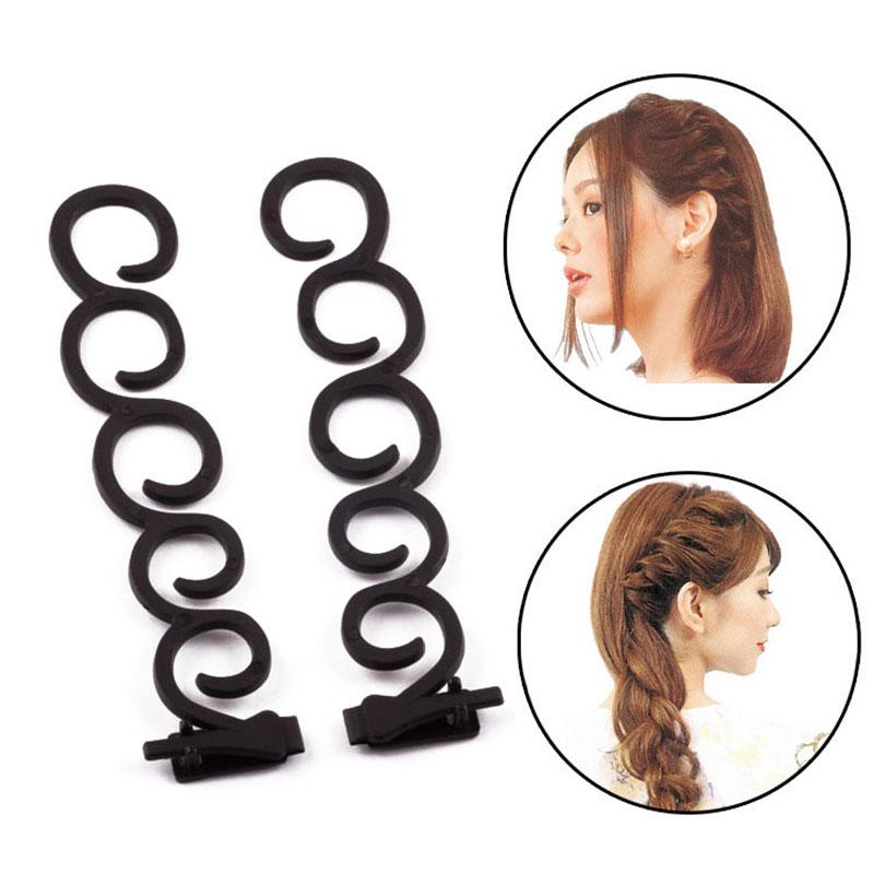 2Pcs/Set Flower Magic Hair Clips Twist Plait Hair Braid Diy Hairstyle Hair Accessories