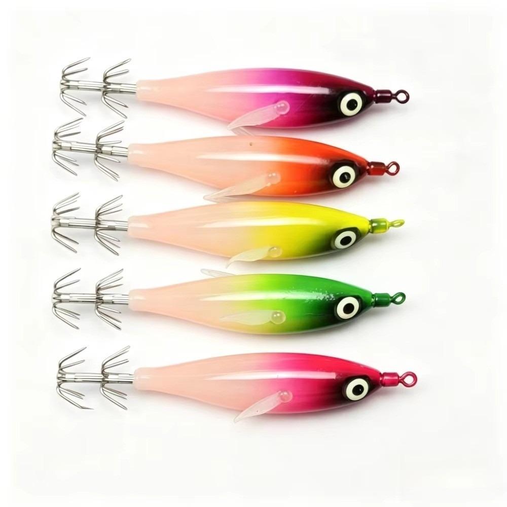 5pcs 5pcs Set Squid Jig Set 5cm Size Egi Fishing Bait Set Saltwater Fishing Lure  For Octopus