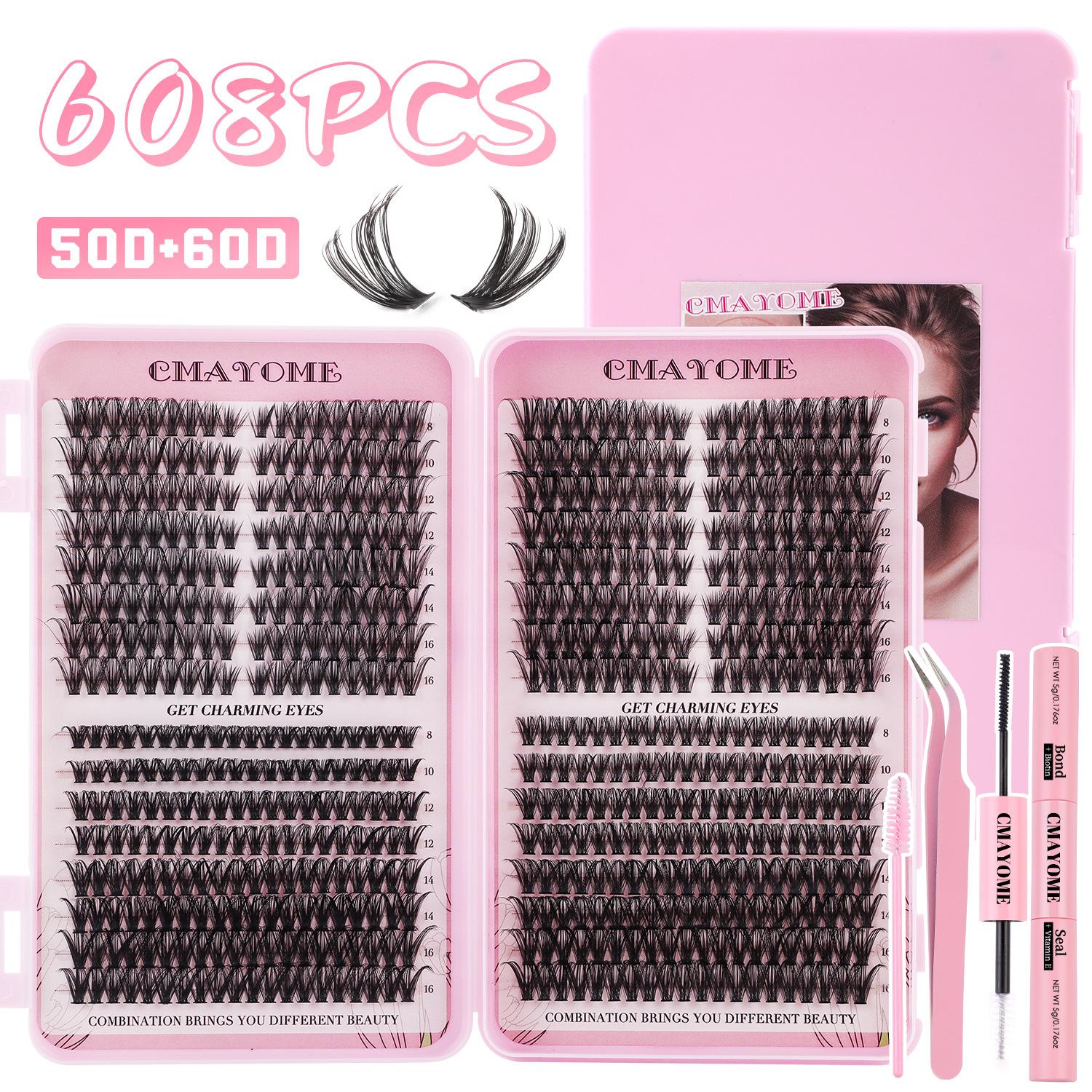 

608 Пучок D Изгиб Одиночные Пучки Накладные Ресницы Сегментированное Наращивание 8-16Мм Сделай Сам Толстые Ресницы