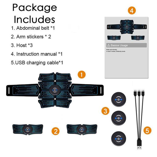 Eletroestimulador EMS Abdominal Muscle Stimulator Electric Massager Electrostimulation Hip Trainer Home Gym Fitness Equipment