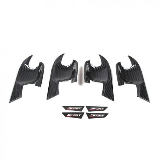 ABS Carbon Fiber Exterior Door Handle Bowl Cover Trim for Subaru Crosstrek 23-24