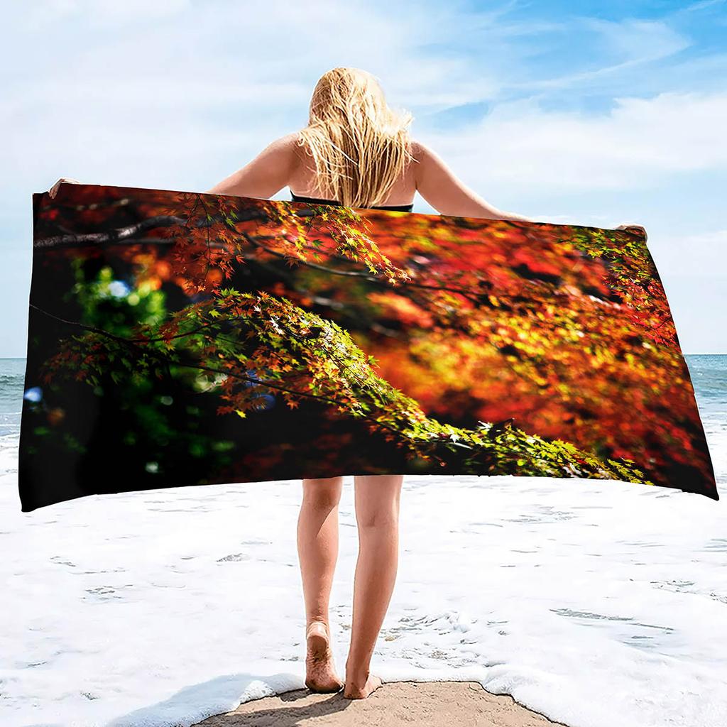 Forest Pattern Printing Series Seaside Vacation Beach Towel Swimming Bath Towel Sports Towel