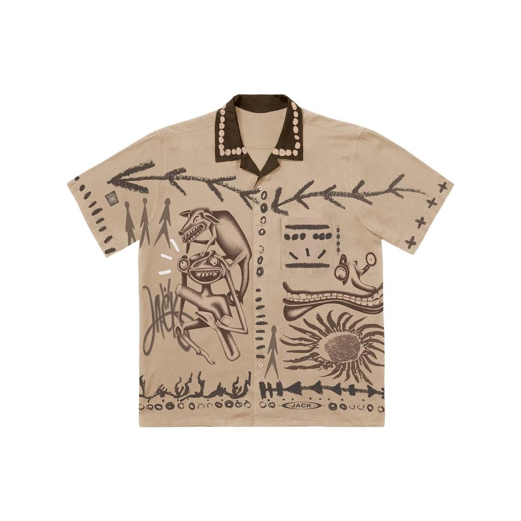 Travis Scott Cactus Jack FW22 Painter's Button Up Shirt 'Tan' Men's CJFN-SS82