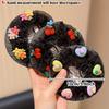 3pcs Sweet Floral & Heart Hair Nets, Soft Polyester, Mixed Colors, All-Season Wear, Ideal for Casual & Formal Styles