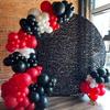 128Pcs Red, White, Black Latex Balloon Set Suitable for Birthday Parties, Weddings, Valentine's Day Party Decoration
