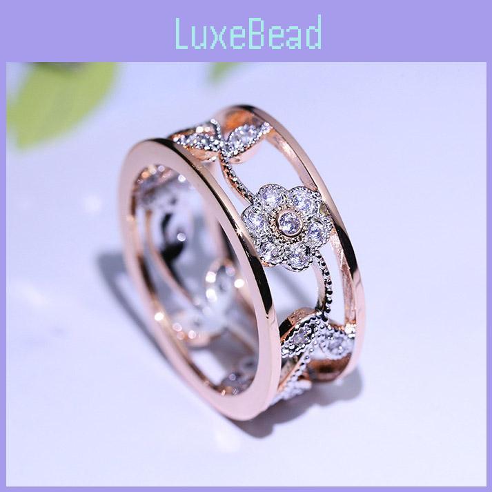 Elegant Women Classics Fashion Flower Plating Zircon Wedding Ring For Timeless Beauty