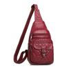 Large Capacity Women's Breast Bag Solid Color Retro Lock Diamond Braided Women's Shoulder Bag Portable Daily Mother Bag