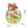Toy Royal Healing Poron Bear (Baby ToyRoll-Up Doll) with Detachable Rattle and Hand Washable Sound, Baby Chime, Made In Japan