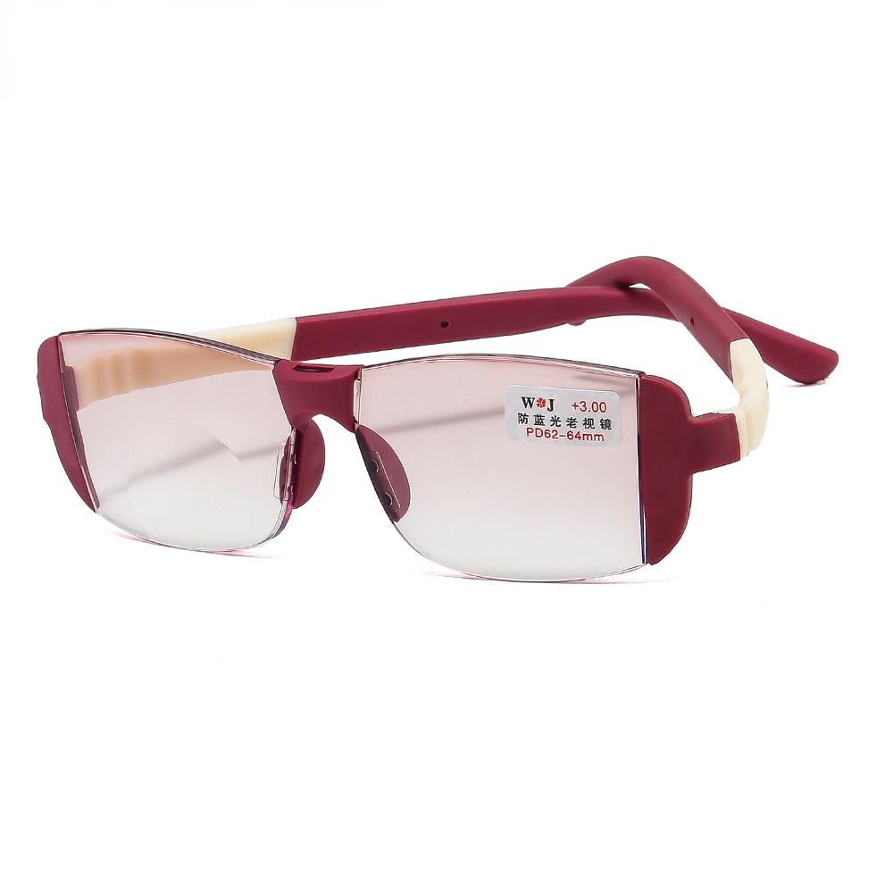 Anti Blue Light Frameless Reading Glasses For Women Men Anti-fatigue Rimless Magnetic Therapy Eye Protect Hyperopia Eyeglasses With Grade +100 To +400