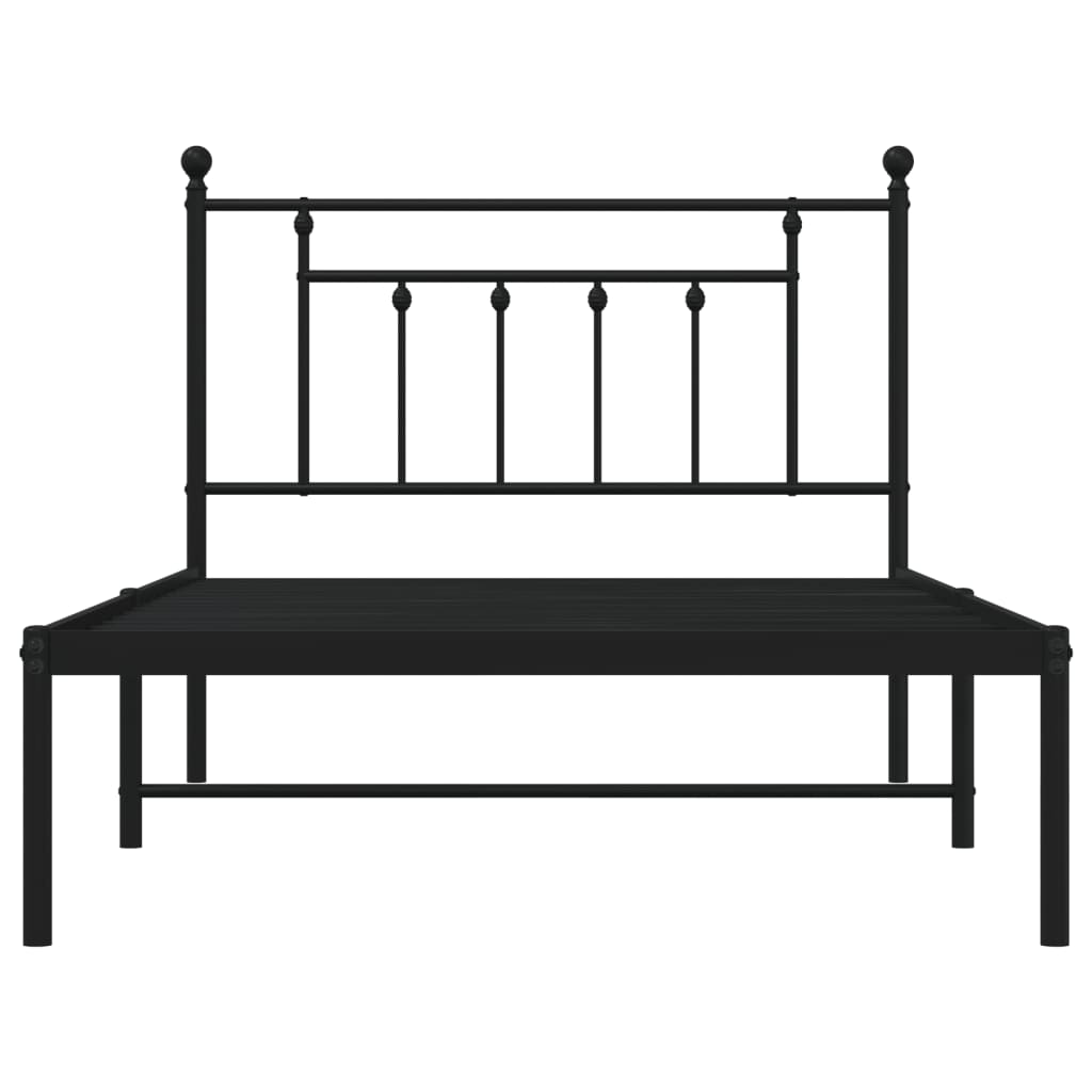 vidaXL Bettgestell mit Kopfteil Metall Schwarz 107x203 cm