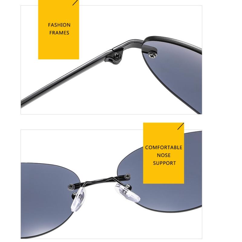 Women's Sunglasses Sun Protection UV Protection Fashion Retro Y2g Future Sense Frameless Oval Sunglasses Street Shot Stylish Glasses