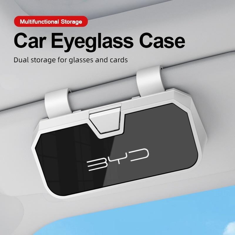 Auto Sun Visor Glasses Box Sunglasses Clip Card Ticket Holder Fastener Pen Case For BYD Atto Tang F3 E6 Yuan Song Qin Pro