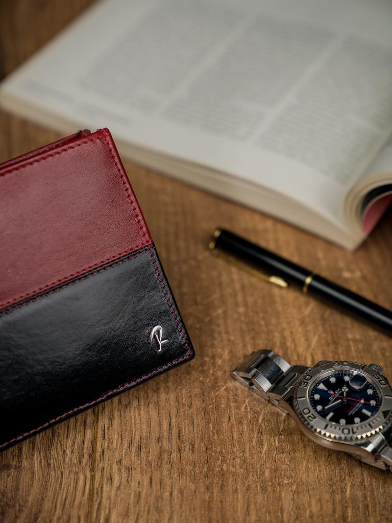 Horizontal, Two-tone Genuine Leather Wallet - Rovicky