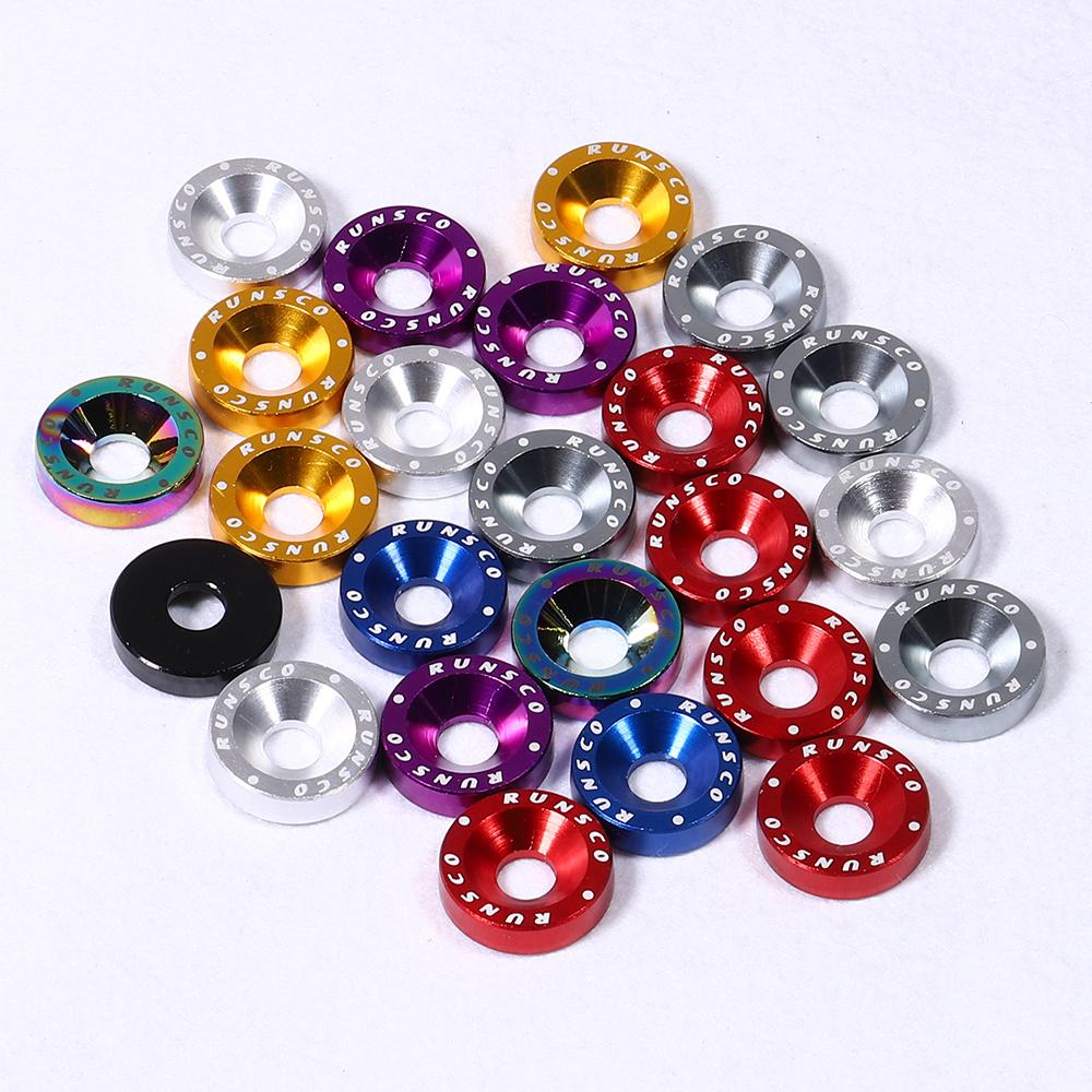 Aluminum M8 Fender Washers and Bolt Engine Washer Bolts for Honda Nissan Bmw Tuning Car Universal 6Pcs/Pack