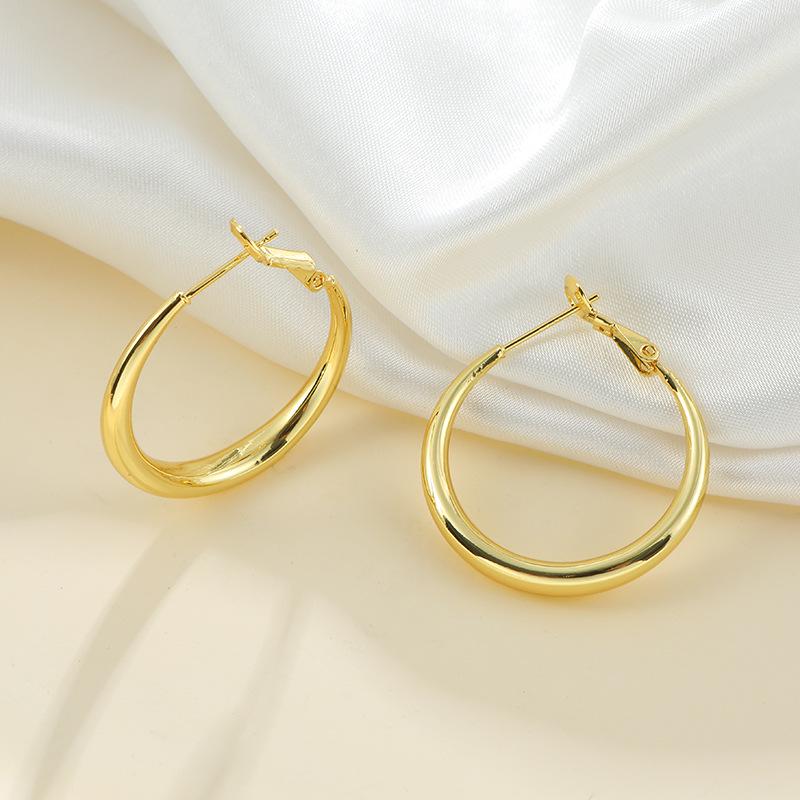 Huazi Style Zircon Stud Earrings for Women - Gold-Plated, Non-Fading Luxury Jewelry