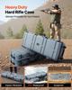 Hard Rifle Case, Lockable Rifle Case with Pre-cut Foams, 1320 mm Gun Storage with Wheels, Heavy Duty IP67 Waterproof & Dustproof Pistol Storage Cases