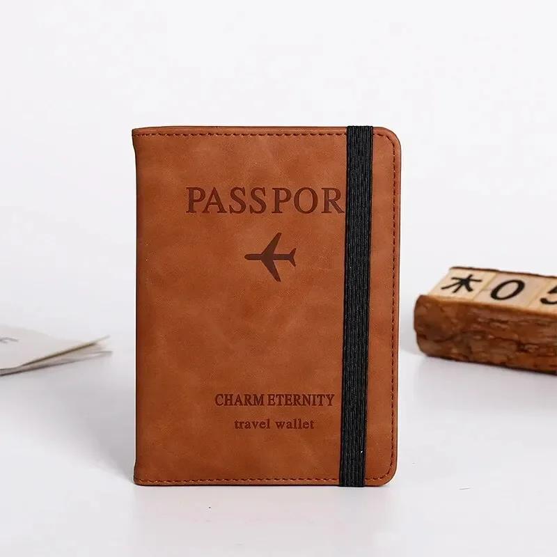 Men PU Leather Wallet Travel Passport Purse Card Male Travel Accessories Hand Carry Passport Business Cards Holder Wallet