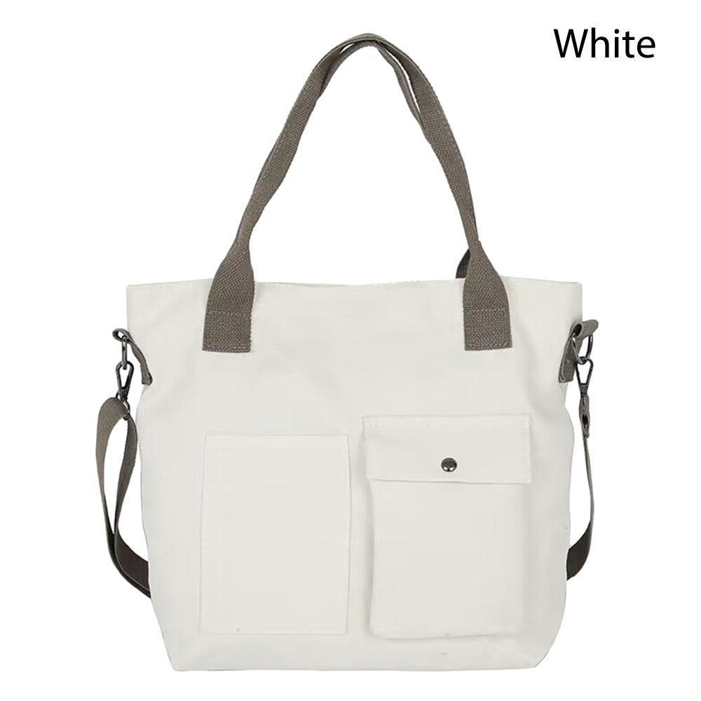 New Canvas Shoulder Bag Shopping Bag Large Capacity Crossbody Bag Purse Reusable Large Beach Bag Ladies