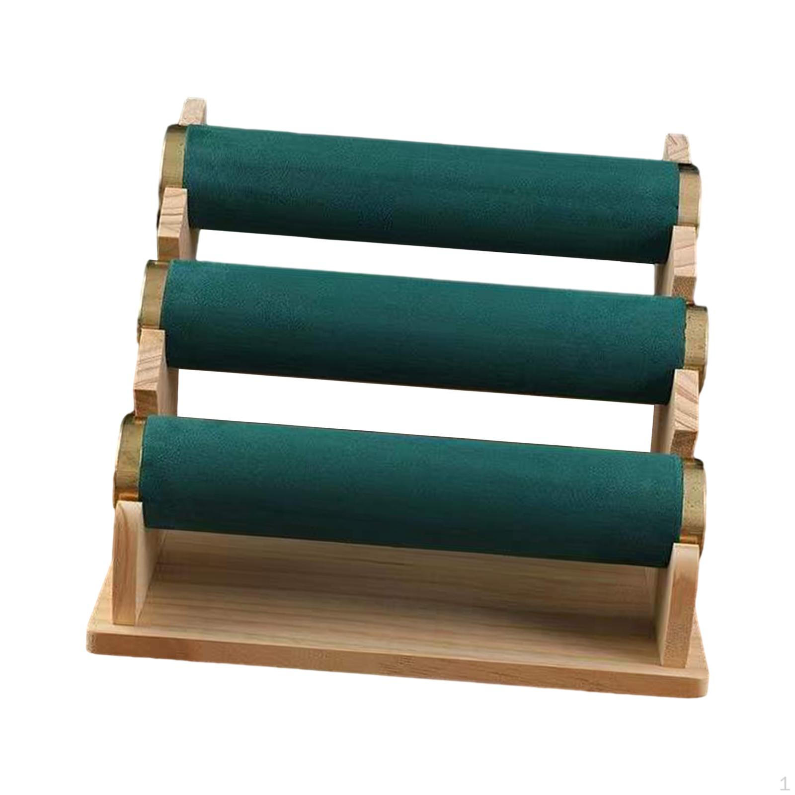 

3 Tiers Bracelet Holder Jewelry Display Stand Detachable Bangle Watch Showcase Rack зелений