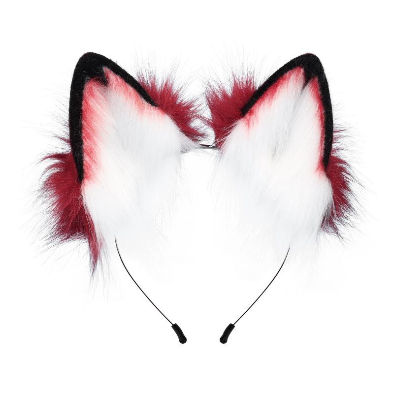 Plush Simulation Handmade Animal Ear Headband, Plush Dress Up Wolf Ear Headband Cosplay Play Lone Wolf Hair Accessories
