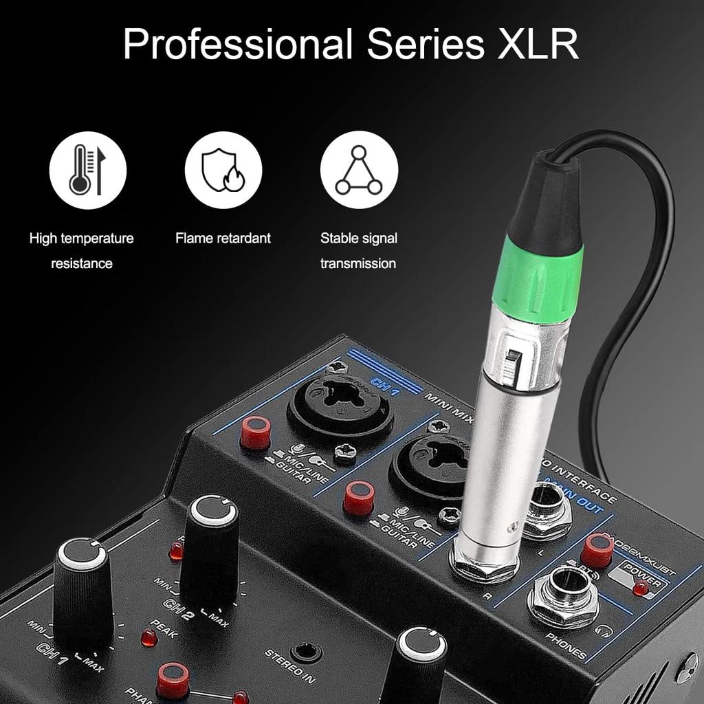 Xiatiaosann XLR Female To Male Converter Audio Mono Adapter TS Socket Jack for Microphone 6 Pack 3-Pin 6.35mm Mixer,