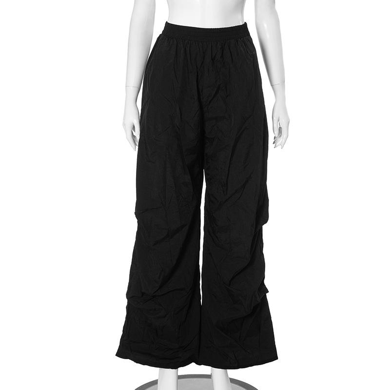 YYFS Women's Fashion Casual Solid Color Print High Waist Trousers Pants & Capris