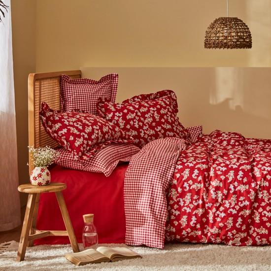 

Комплект пододеяльников Karaca Home Carlo из 100% хлопка, красный