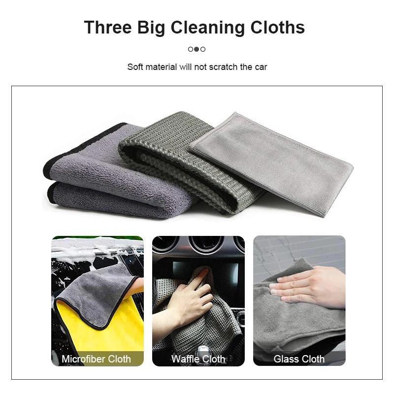 12pcs Car Washing Tool Set Cleaning Kit Car Detailing Brush Towel Glove for Auto Dashboard Air Outlet Wash Accessories