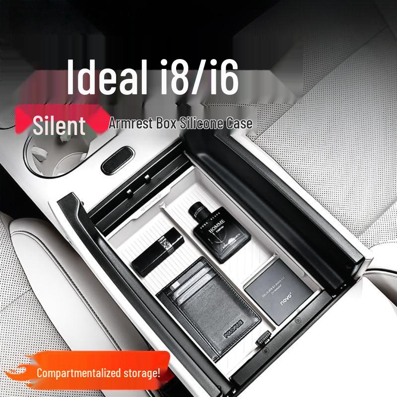 Ideal i6i8 Armrest Console Storage Box - Car Interior Silicone Organizer