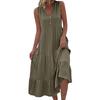 Women's Summer Fashion Loose Tank Dress Casual Sleeveless Solid Color Dresses