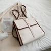 Pure Color High Quality PU Leather Womens Backpack 2023 Fashion Designer Simple Girl School Bags Ladies Leisure Travel Backpacks