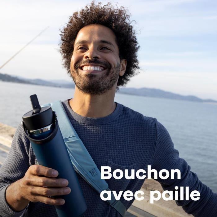 Gourde isotherme - hydro flask - 946 ml - acier inoxydable - bouchon antifuite - paille intégrée