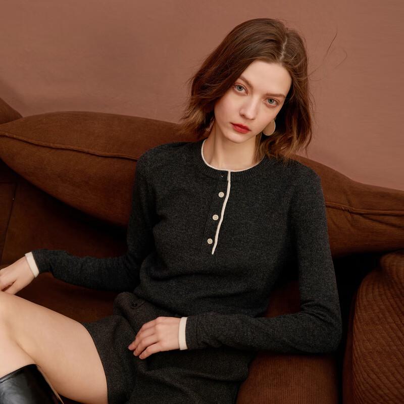 Sancai Women's Round Neck Knit Base Layer Sweater