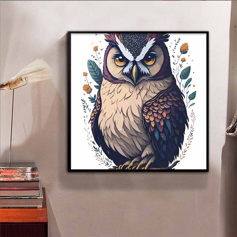New Arrival 5D DIY Full Circle Diamond Painting "Painted Black Owl" Embroidery Cross Stitch Home Decor Gift