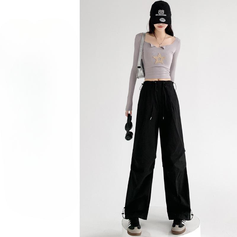 Parachute Work Pants for Women In Spring and Summer Thin Quick-drying Exercise Straight Sunscreen Pants Casual Wide-leg Pants