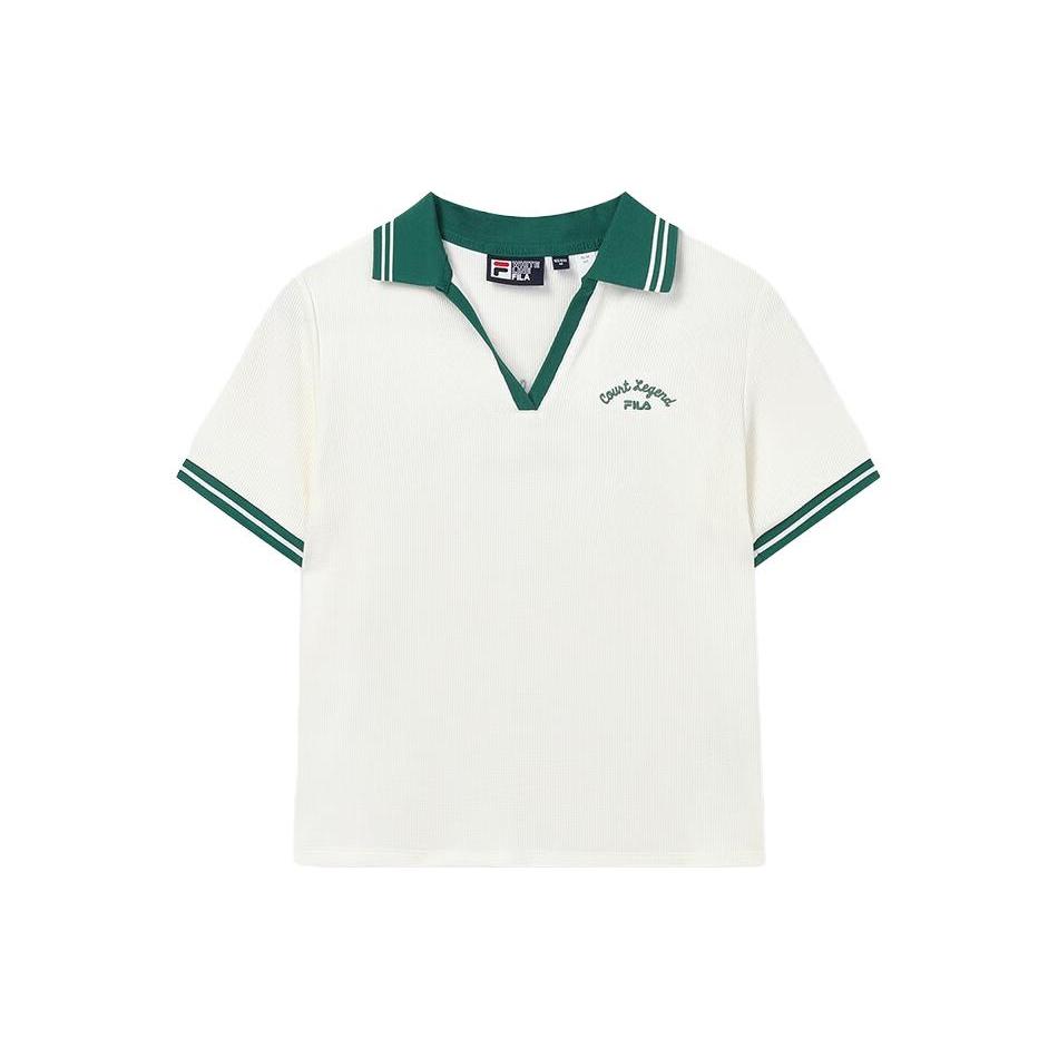 

New FILA Polo Shirt Women s Cloud White F11W339111F-WT S