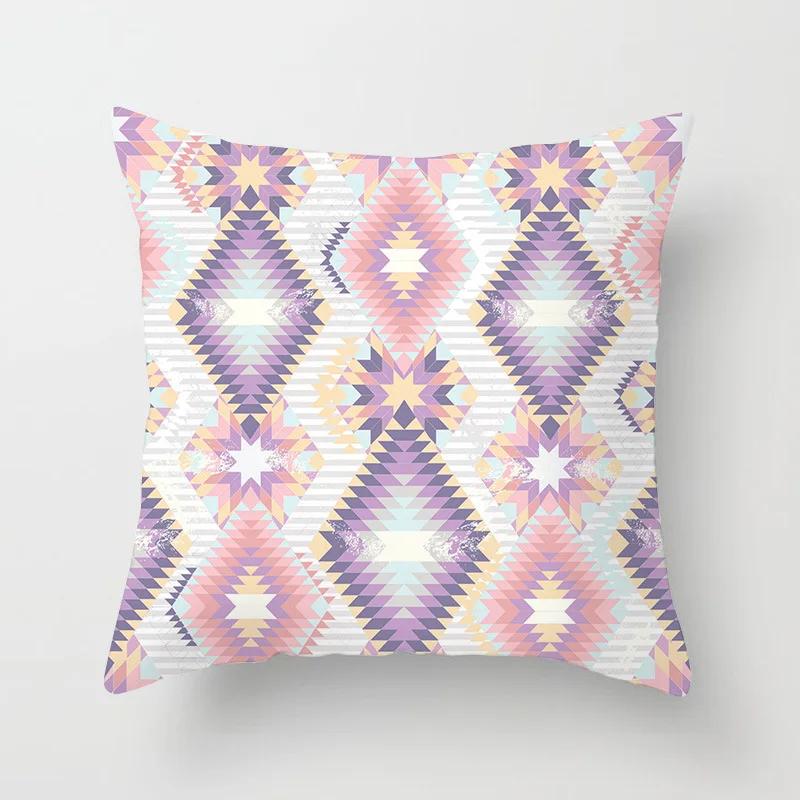 Neue ethnische Muster-Druck Kissenbezüge Gold Rosa Blau Bohemian Dekorative Geometrische Wurfkissenbezüge Sofa Auto Bett Kissenhülle