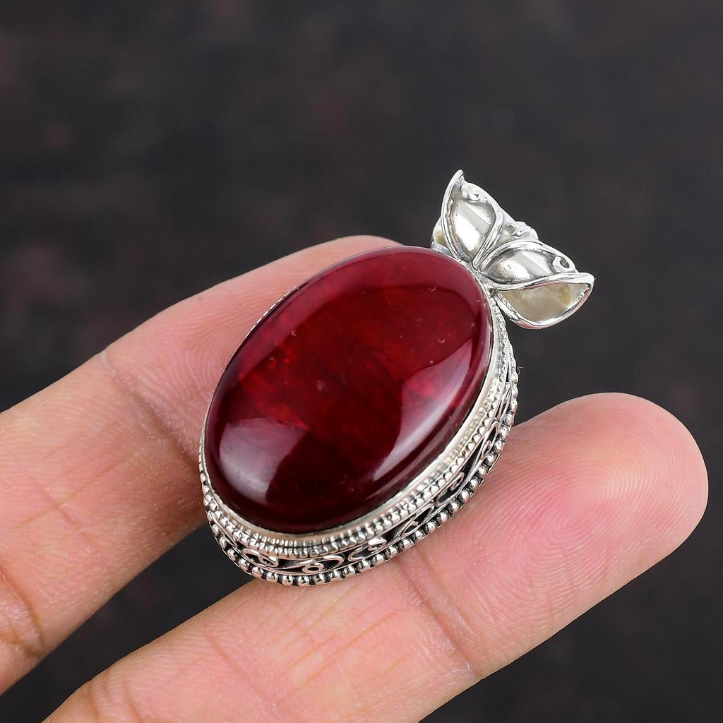 Red Fire Labradorite Pendant Gemstone Pendant Vintage Pendant 925 Sterling Silver Pendant Women Pendant Handmade Silver Jewelry Gift For Him