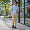 [GINGTTO] Men's Chino Pants, Stretch Skinny Pants, Office Casual, Slim Fit, Summer, Khaki, Size 28