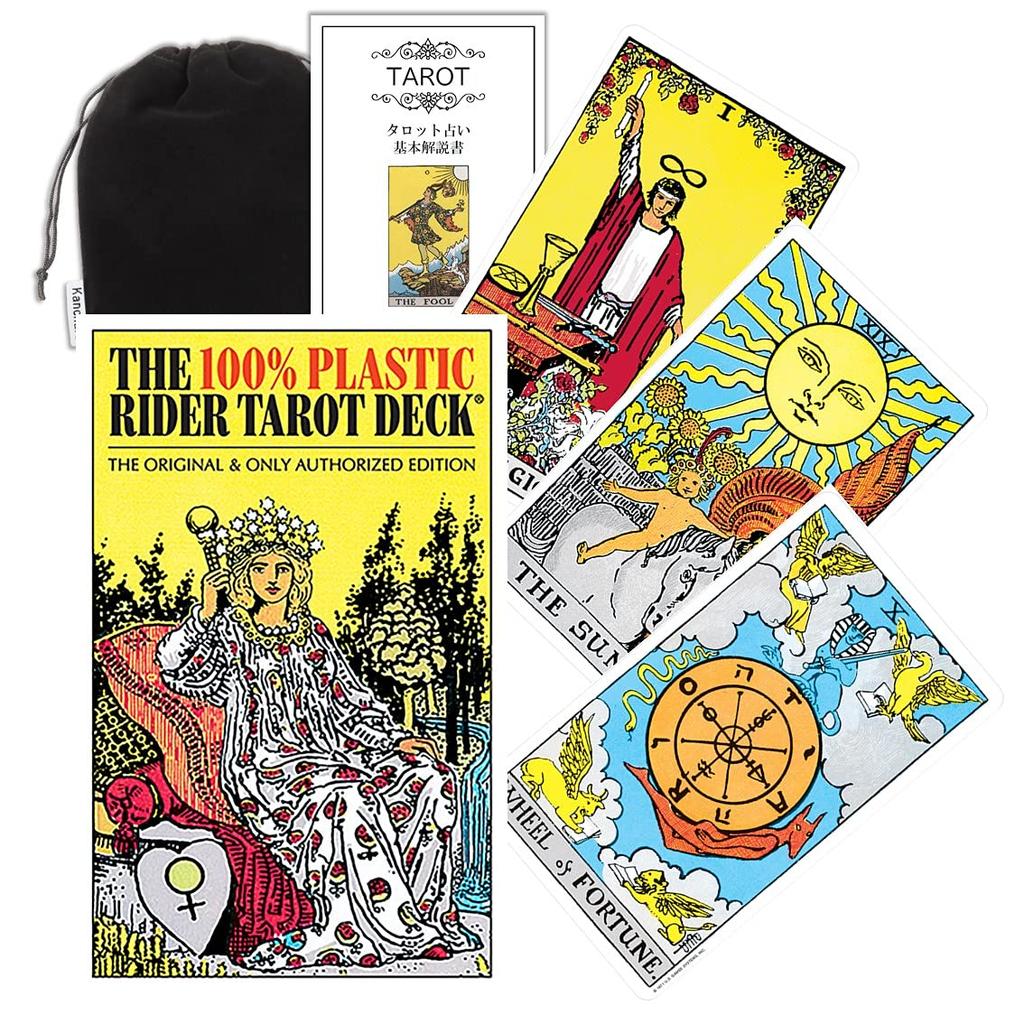Kancharo Tarot Card Set Plastic Includes a Basic Japanese Tarot Card Instruction Manual and Pouch 78-Card [100% Rider-Waite Tarot] (Authentic)
