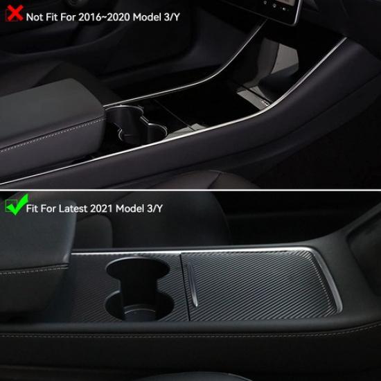 For Tesla Model 3 Y - Center Console Carbon Fiber Pattern Wrap Cover Kit