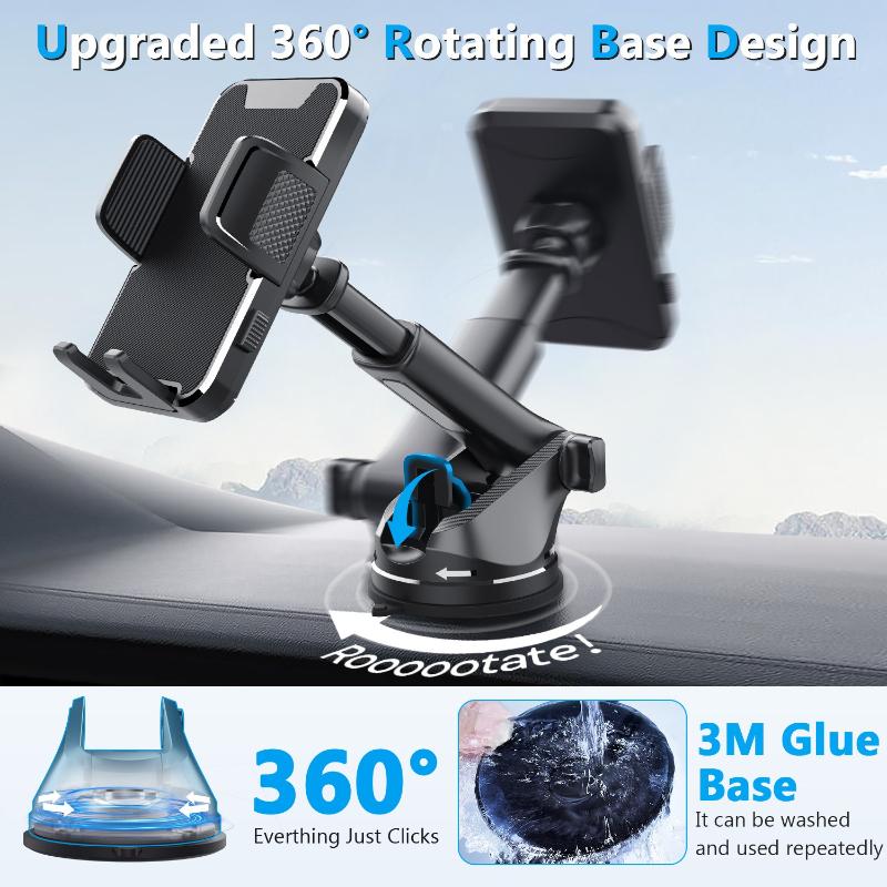 360° Rotation Dashboard Mobile Phone Stand Universal Cell Phone Support for Trucks RVs Vehicles Gravity Sucker Car Phone Holder