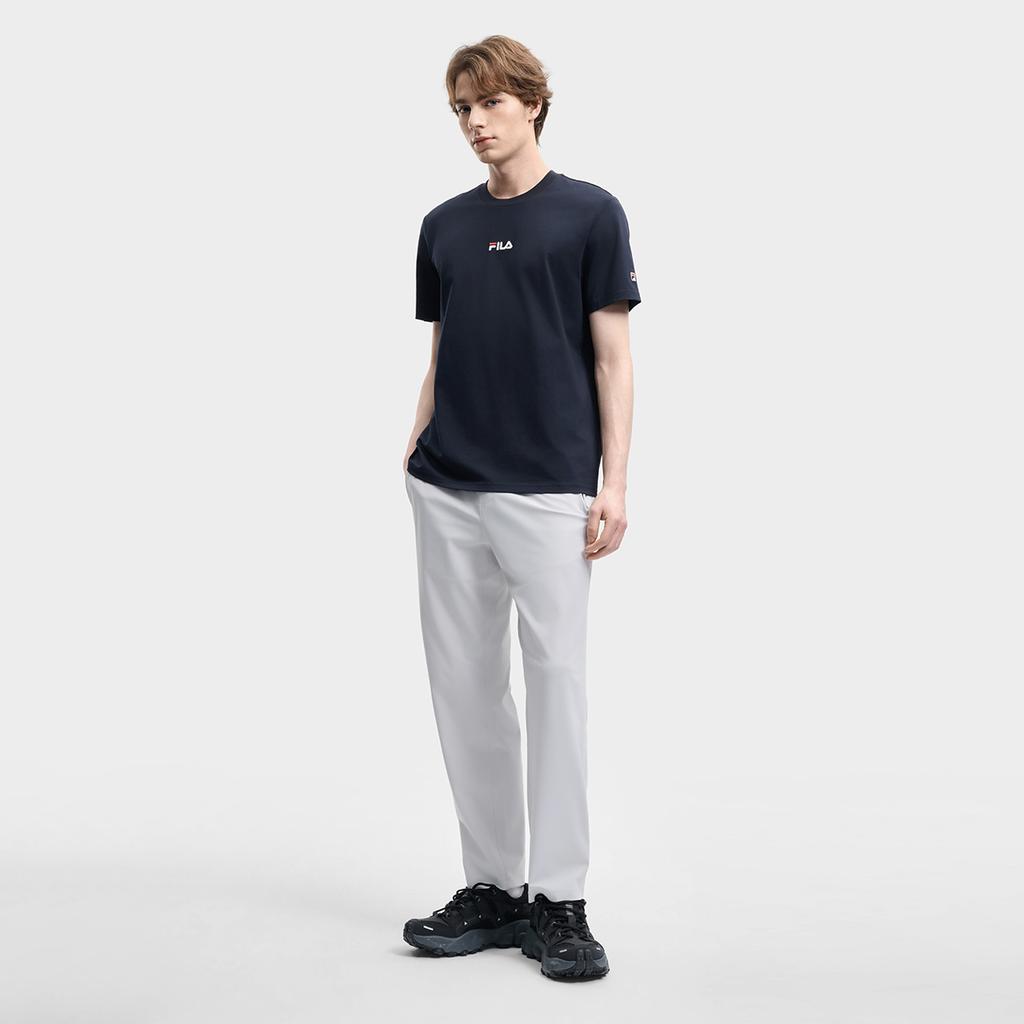 FILA Original Classic Versatile Fashion Round Neck Cotton Short Sleeve T-Shirt Men tops Legendary-Blue F51M629103FNV