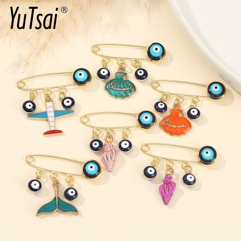 Yutsai Korean Style Cartoon Cute Expression Brooch Zircon Alloy Brooch Pin Jewelry Gifts PD2304