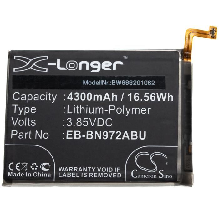 Vhbw Batterie compatible avec Samsung Galaxy Note Note 10 Plus 5G, SC-01M, SM-N975D smartphone (4300mAh, 3,85V, Li-polymère)